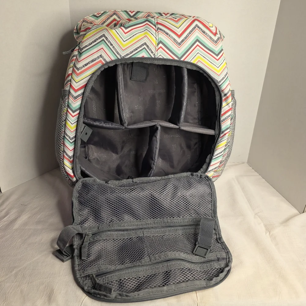 Thirty-One Get Creative Backpack Chevron‎ Multicolor Organizer Craft Bag